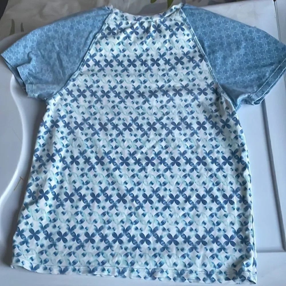 New! Hang Ten Girls Short Sleeve Swim Top